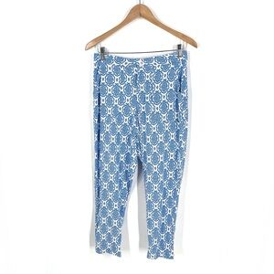 Stella Parker Womens S Blue medallion Cropped Ankle Pants
